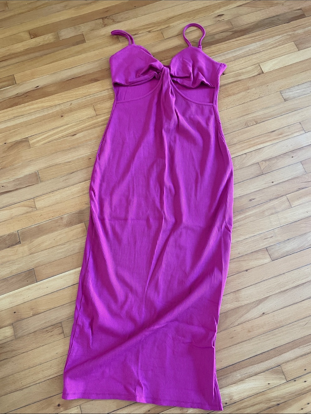 bebe Fuchsia Knot-Front Midi Dress